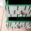 Zelená Green Stripe  Inlay Bedside Table - Image 3