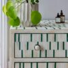Zelená Green Stripe  Inlay Bedside Table - Image 2